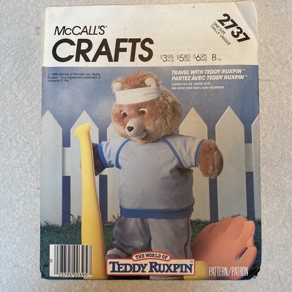 Teddy Ruxpin sewing patterns - Picture 4 of 5